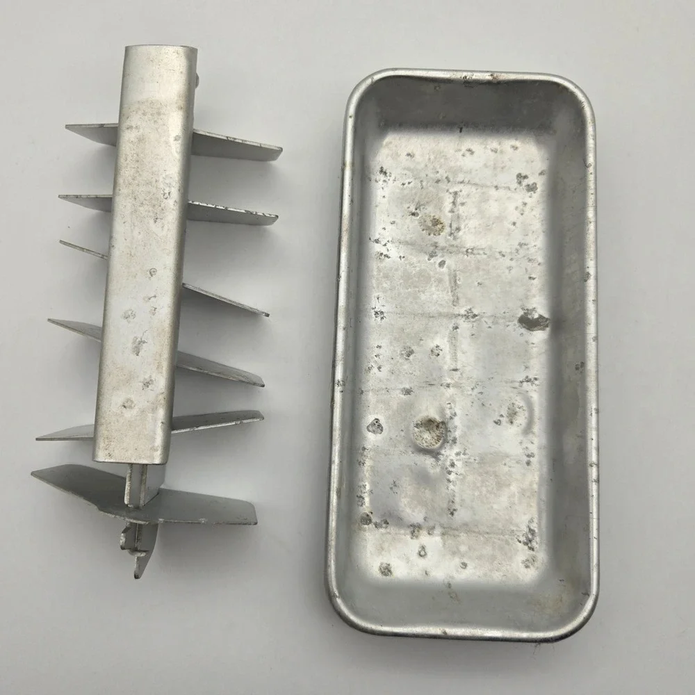 Vintage Ice Cube Tray Lever Release MCM‎ Aluminum Silver Barware 1950